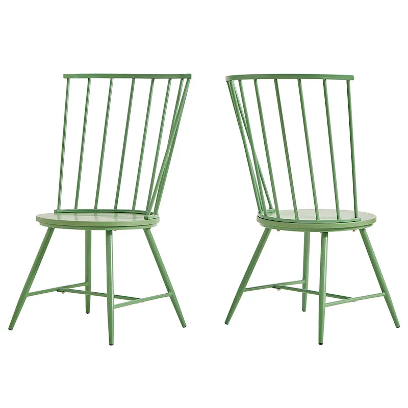 Truman High Back Metal and Wood Spindle Dining Chair (Set of 2) by iNSPIRE Q Modern