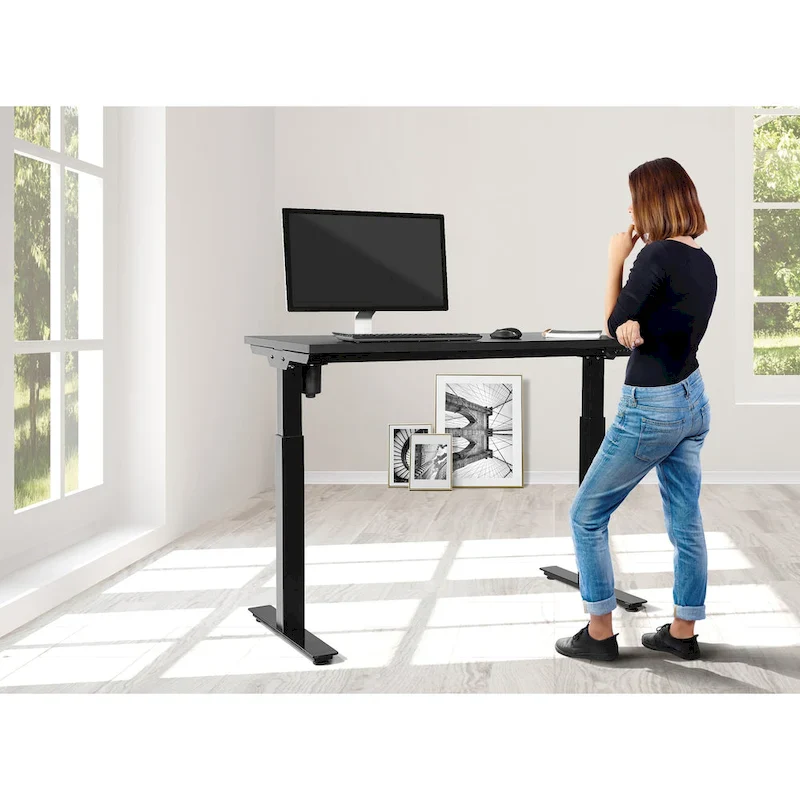 Walnut / White / Black Electric Height-Adjustable Standing Desk – Single