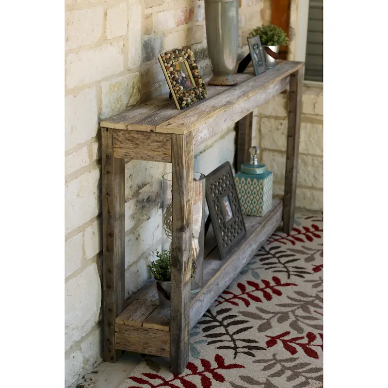 Rustic Farmhouse Handmade Reclaimed Wood Sofa Console Table