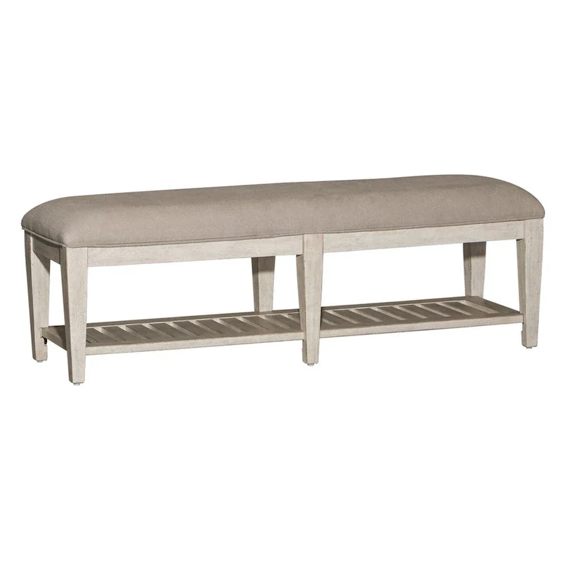 Heartland Antique White Tobacco Bed Bench