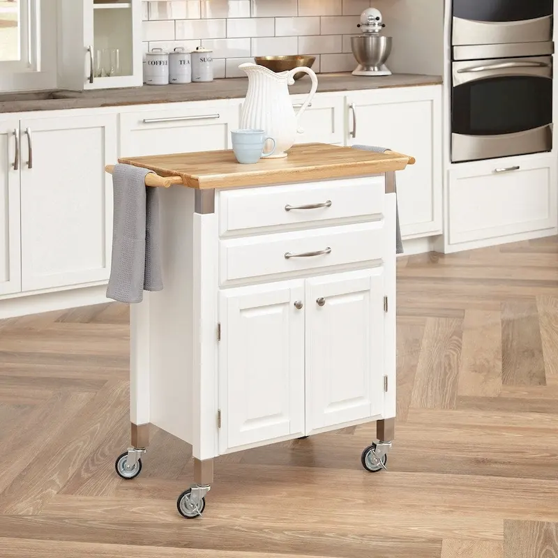 Homestyles Dolly Madison Kitchen Cart with Wood Top