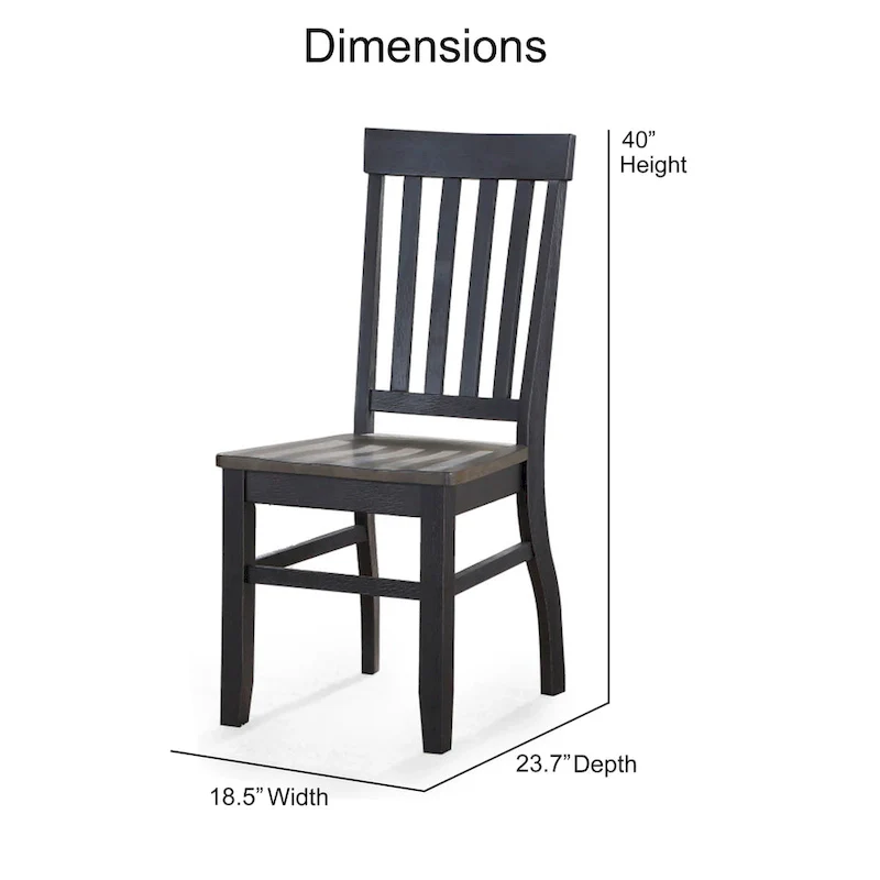 Ralston Two-Tone Ebony and Driftwood Dining Chair - 2 Pack