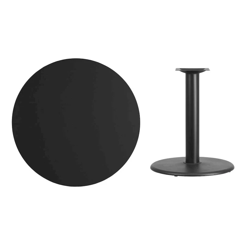 36 Round Laminate Table Top with 24 Round Table Height Base - 36W x 36D x 31.125H - 36W x 36D x 31.125H