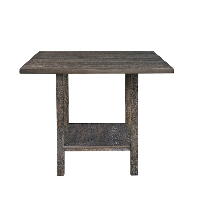 Grey Distressed Square Counter Table, Transitional Style, Seats 4