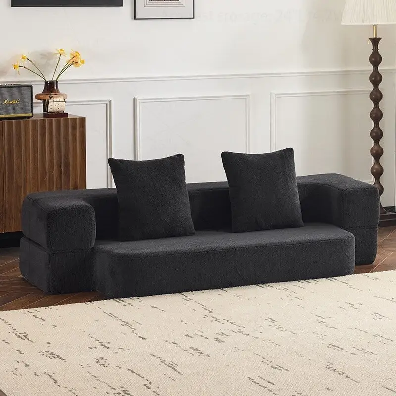 Versatile Transformable Sofa with Ottoman Stools for Compact Spaces