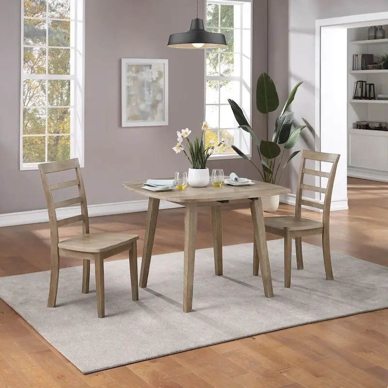 Boulder 3-Piece Dining Set - Barnwood Wire-Brush