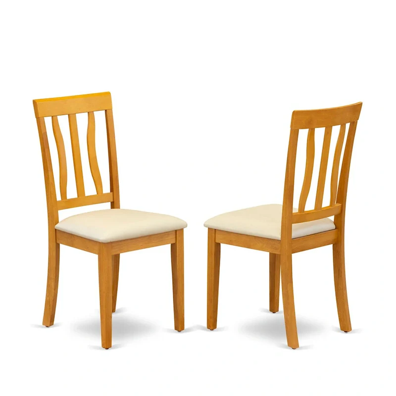 Drop Leaf Dining Table Set with Faux Leather Chairs, Oak