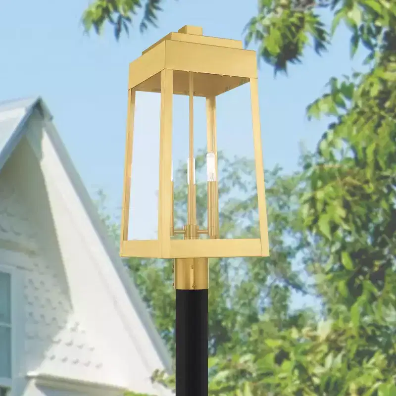 Livex Lighting Oslo 3 - Light Post Light in Satin Brass