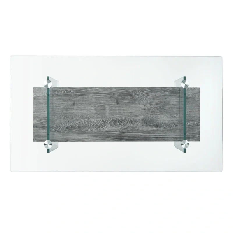 Modern Glass Coffee Table - 43.3 x 23.6 x 16.5