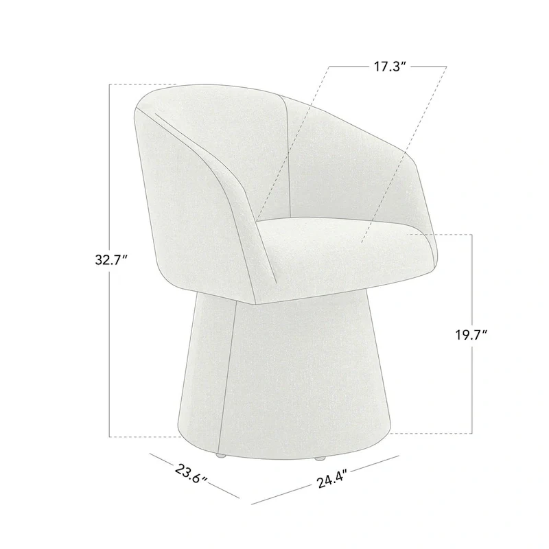 Evie Modern Upholstered Fabric Swivel Dining Chair