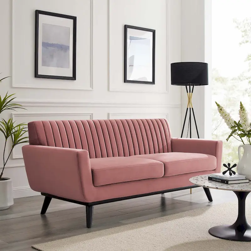 Tufted Performance Velvet Loveseat