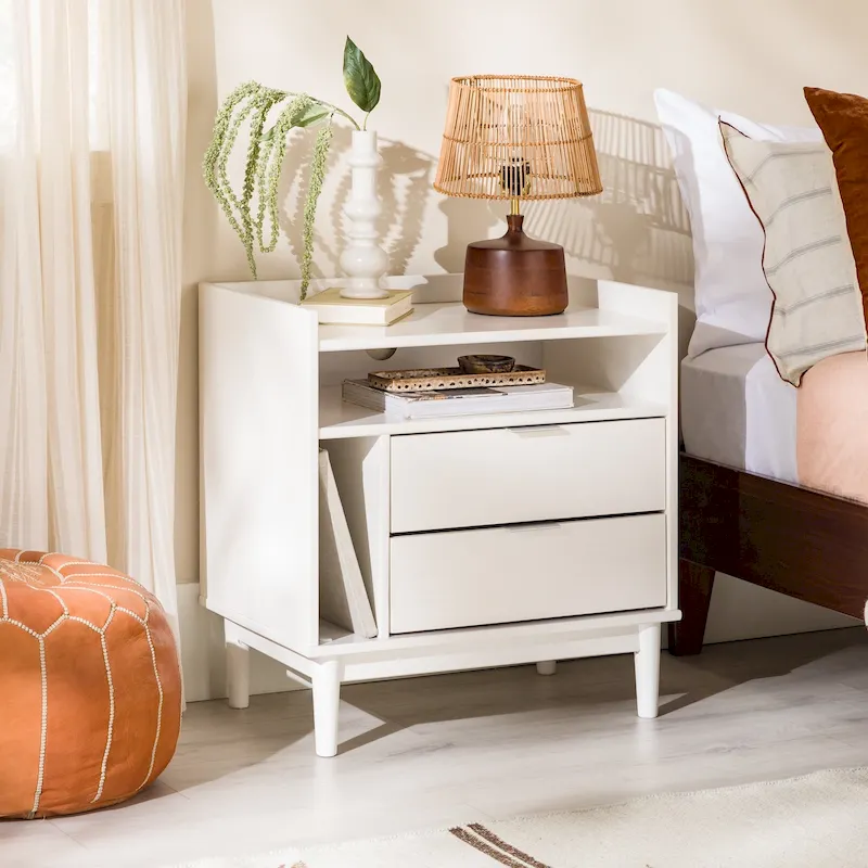 Middlebrook Modern Gallery Top Solid Wood Nightstand