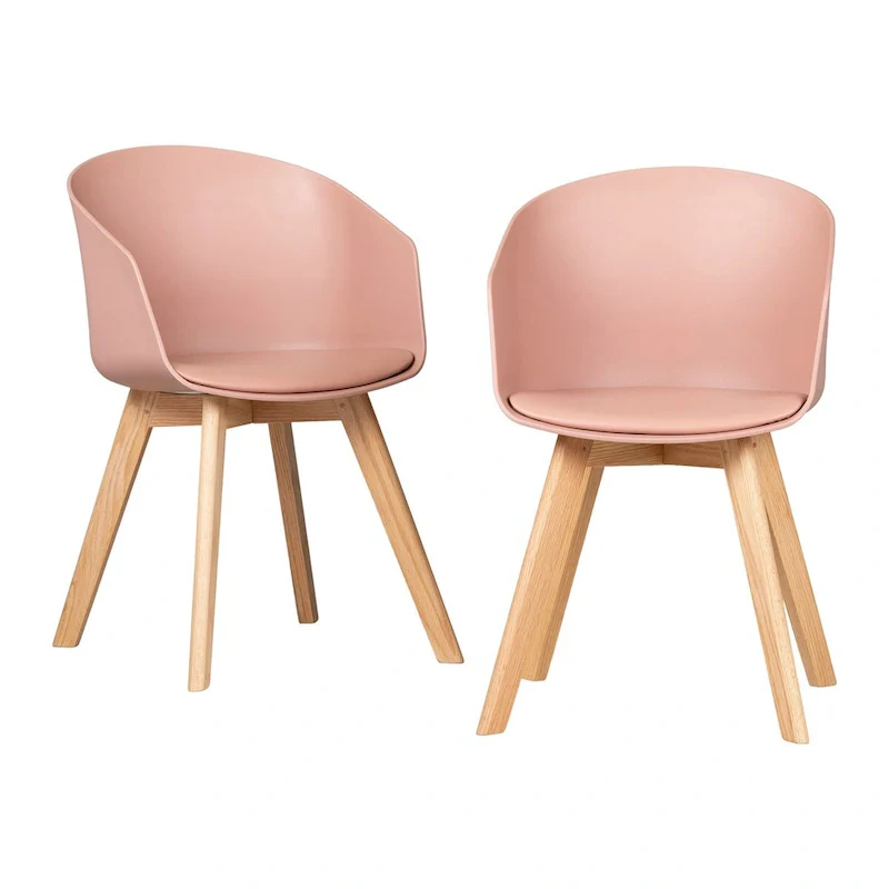 Dining Chair with Beech Wood Legs, Scandinavian Style, Set of 2
