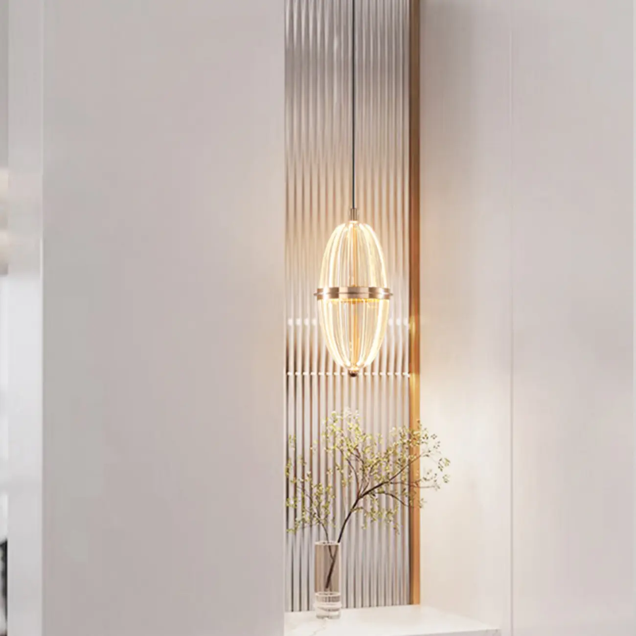 Mini Adjustable Clear Acrylic LED Dining Pendant Light