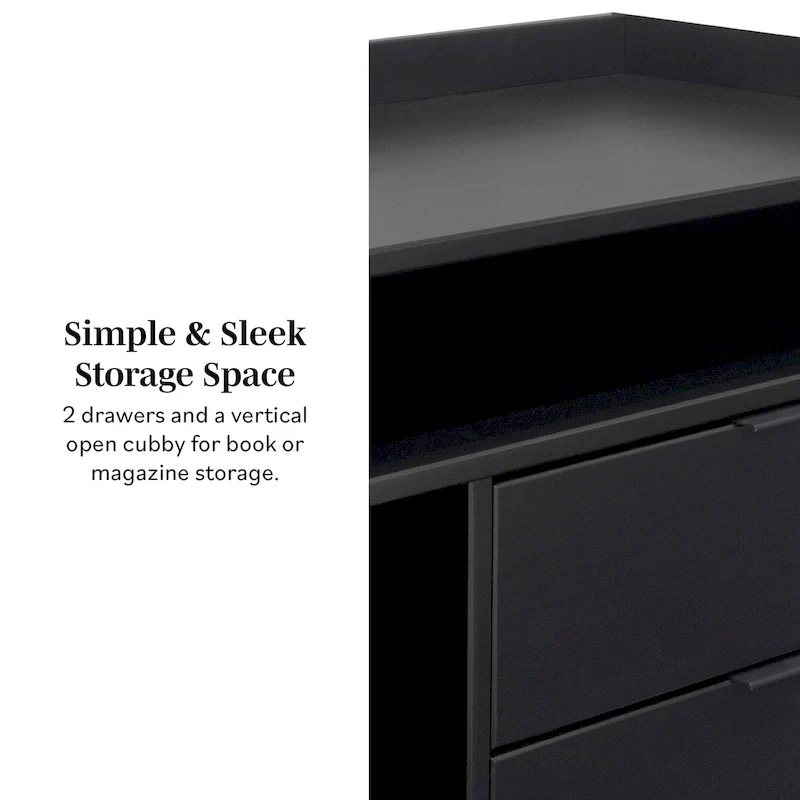 Middlebrook Modern Gallery Top Solid Wood Nightstand