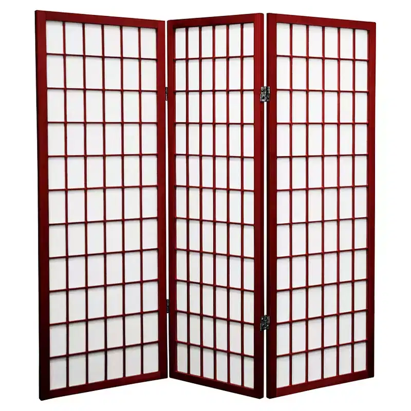 4 ft. Tall Window Pane Shoji Screen 3 Panels - Oriental Furniture