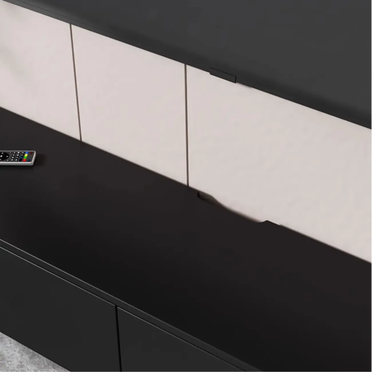 63 Black Rectangle Wood Cable Management TV Stand