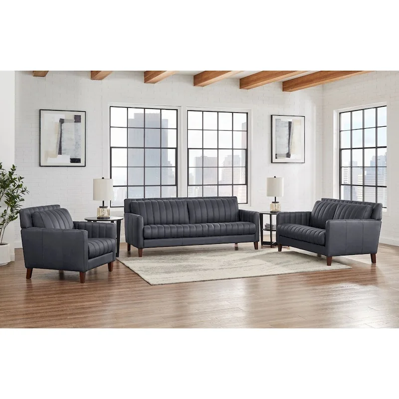 Top Grain Leather Sofa, Loveseat and Chair Set