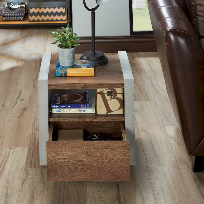 Kendelle Industrial 18-inch 1-Shelf Side Table by Furniture of America