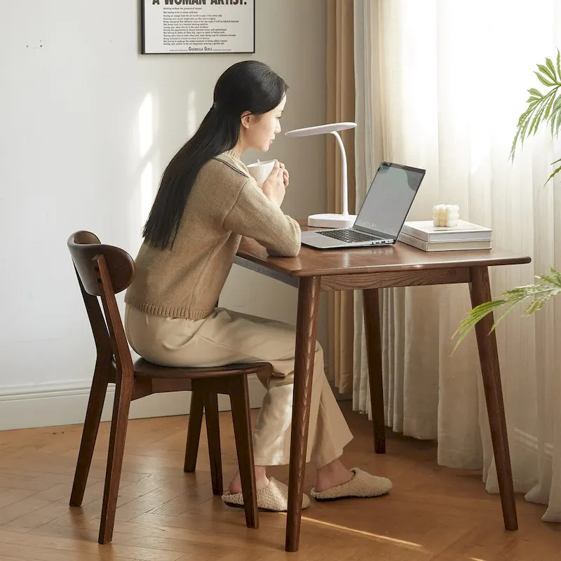 Dining chair wooden FAS grade natural wood solid chair table chair wooden living room chair simple and natural 46.5 * 54 * 80cm