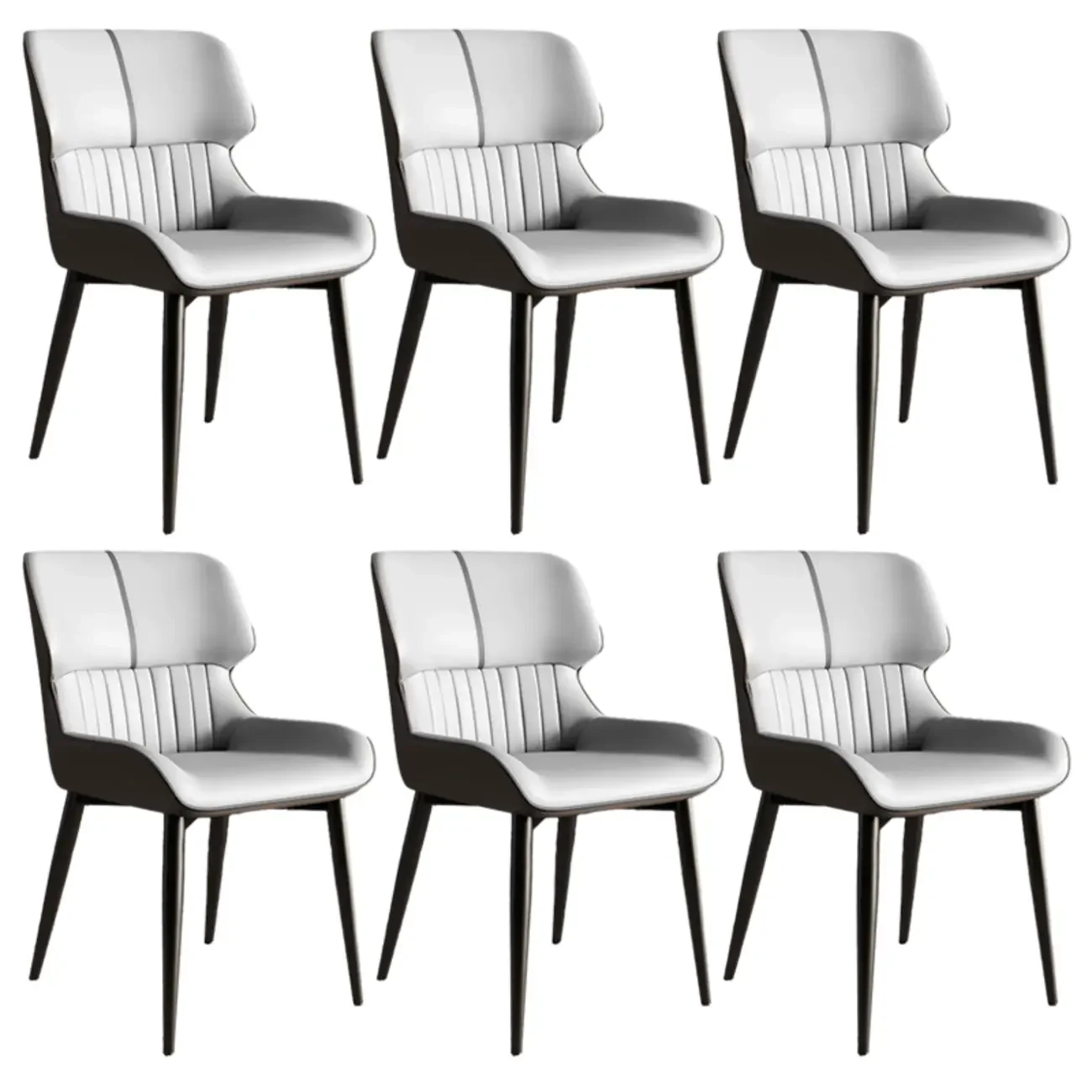 Leather Low Solid Back Armless Dining Side Chair