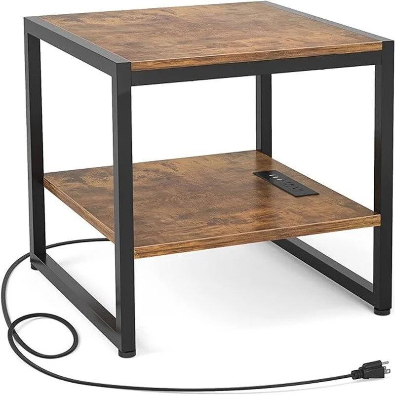 End Table with Charging Station - 20D x 20W x 20.7H