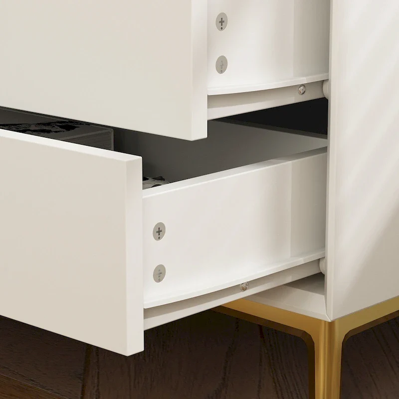 Natural Mid-Century Modern 3-Drawer Nightstand Bedside Table