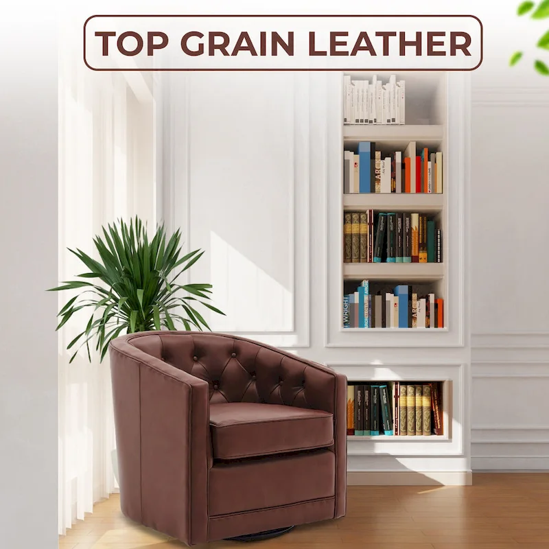 Walsh Top Grain Leather Swivel Chair
