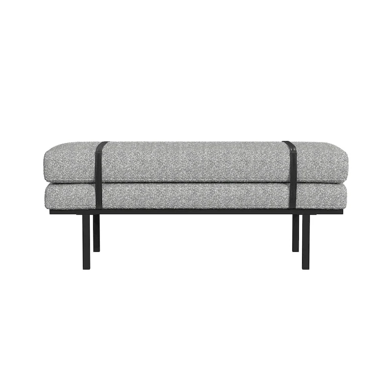 HomePop upholstered Bench with Metal Base - Cream Boucle
