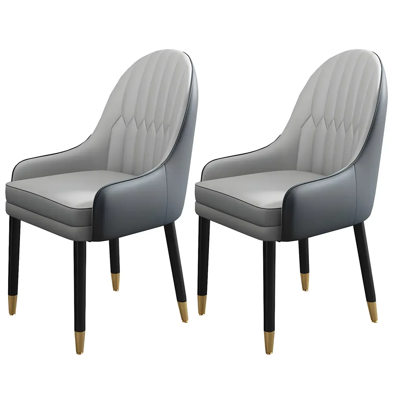 Modern Leather Upholstered Dining Chair with Arms