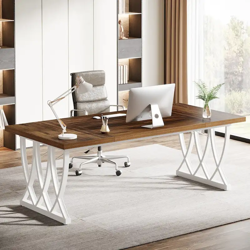 71 Wood Metal Home Office Executive Computer Desk Writing Table