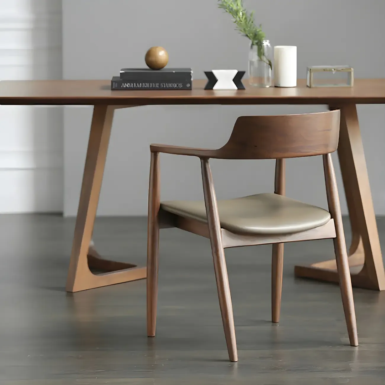 Mid Century Solid Wood Dining Chair Set of 2