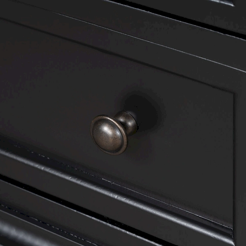 Solid Pine Wood End Table with Pull-out Tray and 3 Drawer, Easy Assembly