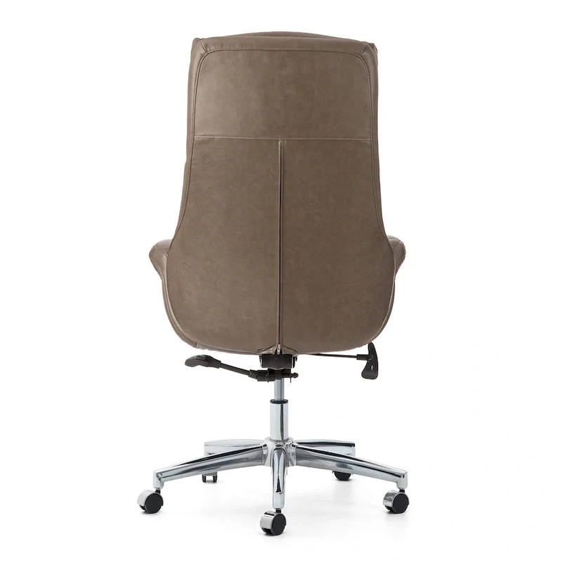 48-inch Mid-Century Adjustable Swivel Faux Leather Office Chair