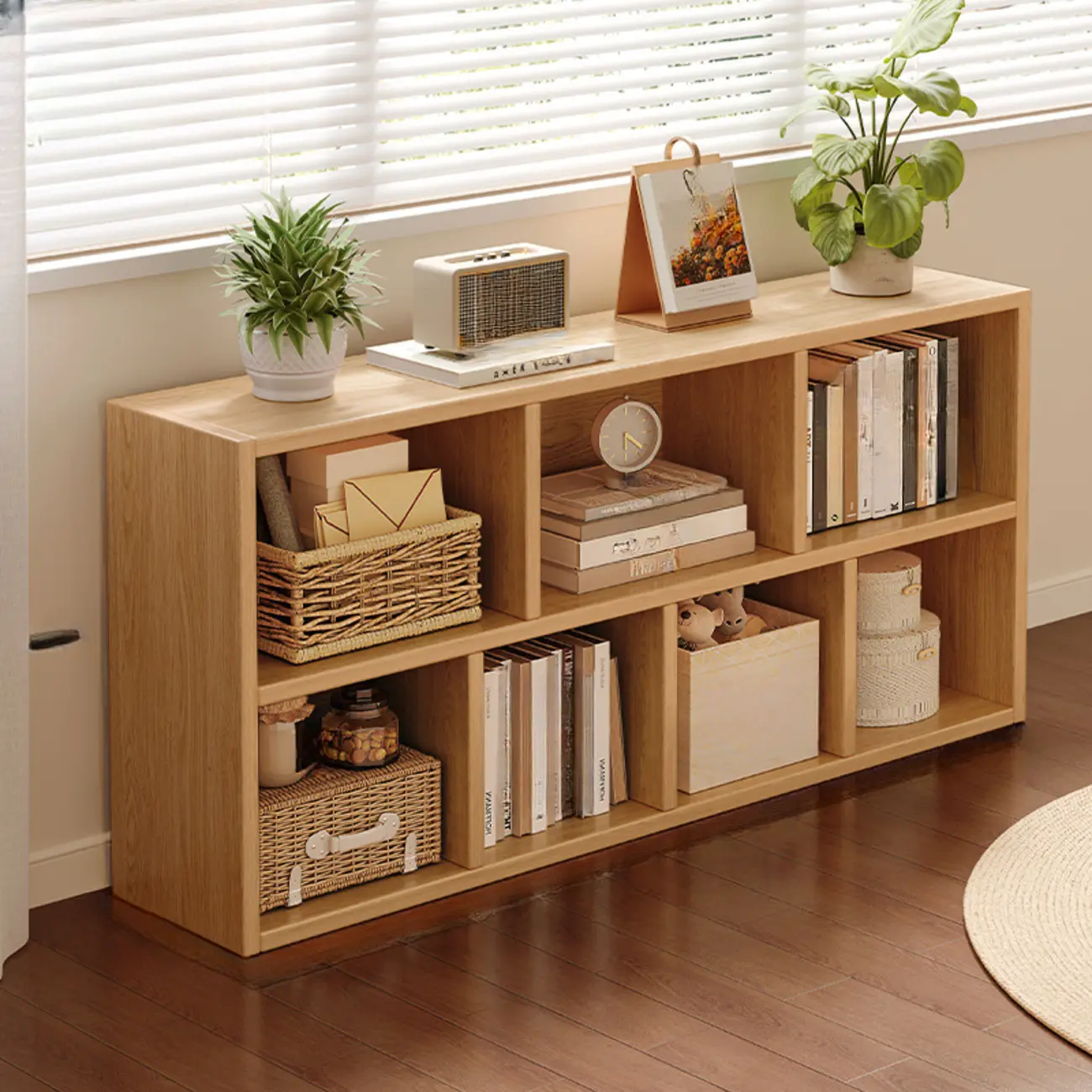 Modern Wooden Compact Bookcase Home Office Shelves