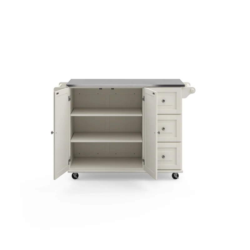 Kitchen Cart with Stainless Steel Top