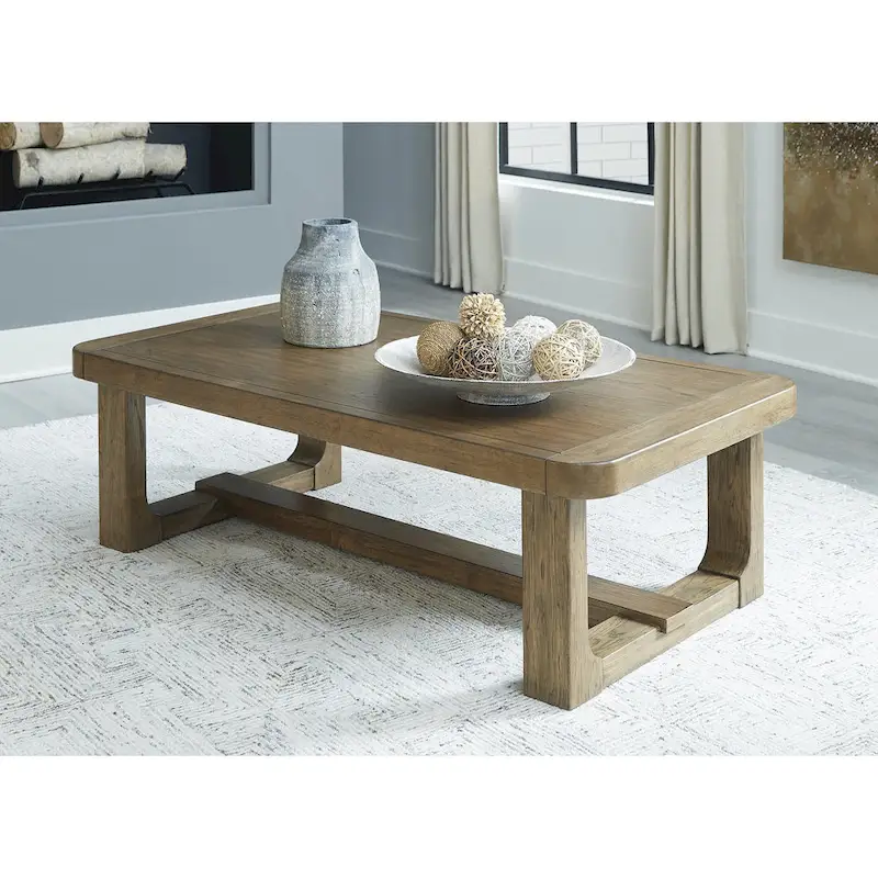 Signature Design by Ashley Cabalynn Light Brown Coffee Table - 56W x 30D x 17H