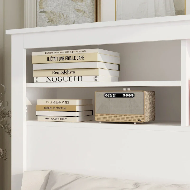 65W x 43H Bookcase Headboard With Light