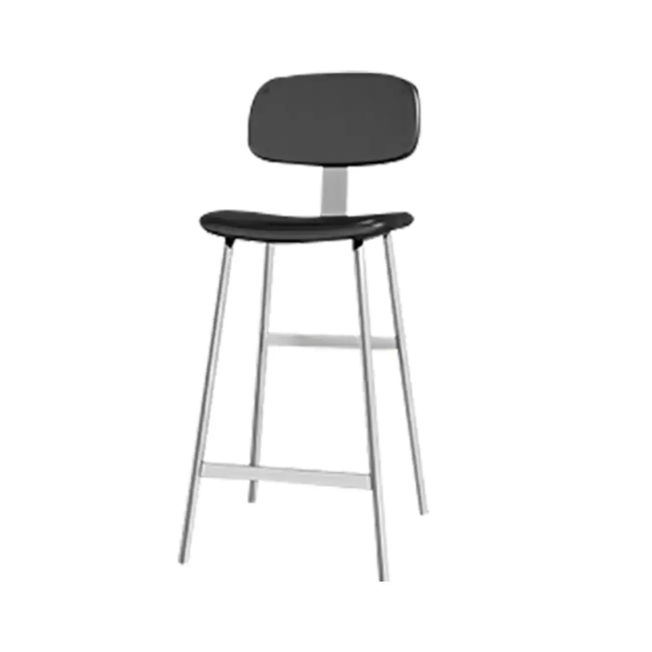 Industrial Faux Leather Metal Frame Bar Stools with Backs