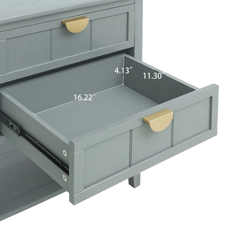 American Style Side Table End Table with 2 Drawer