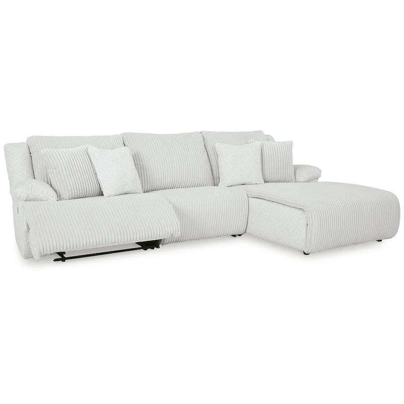 Corduroy Reclining Sectional Sofa with Chaise - 3-Piece Set