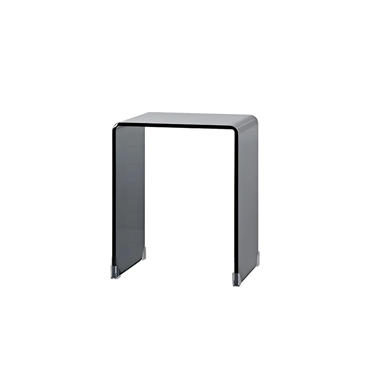 Stylish Clear Glass Nightstand with Open Shelf