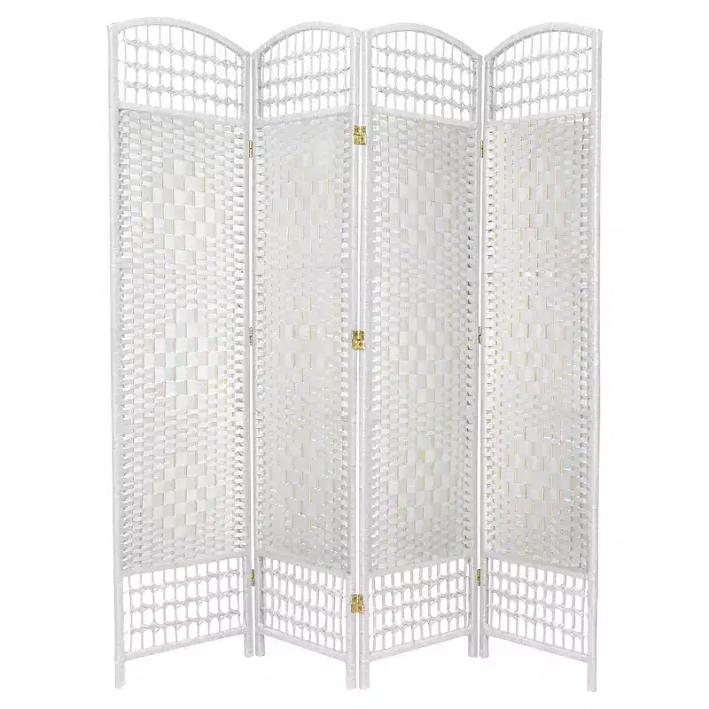 5 1/2 ft. Tall Fiber Weave Room Divider 4 Panels - Oriental Furniture
