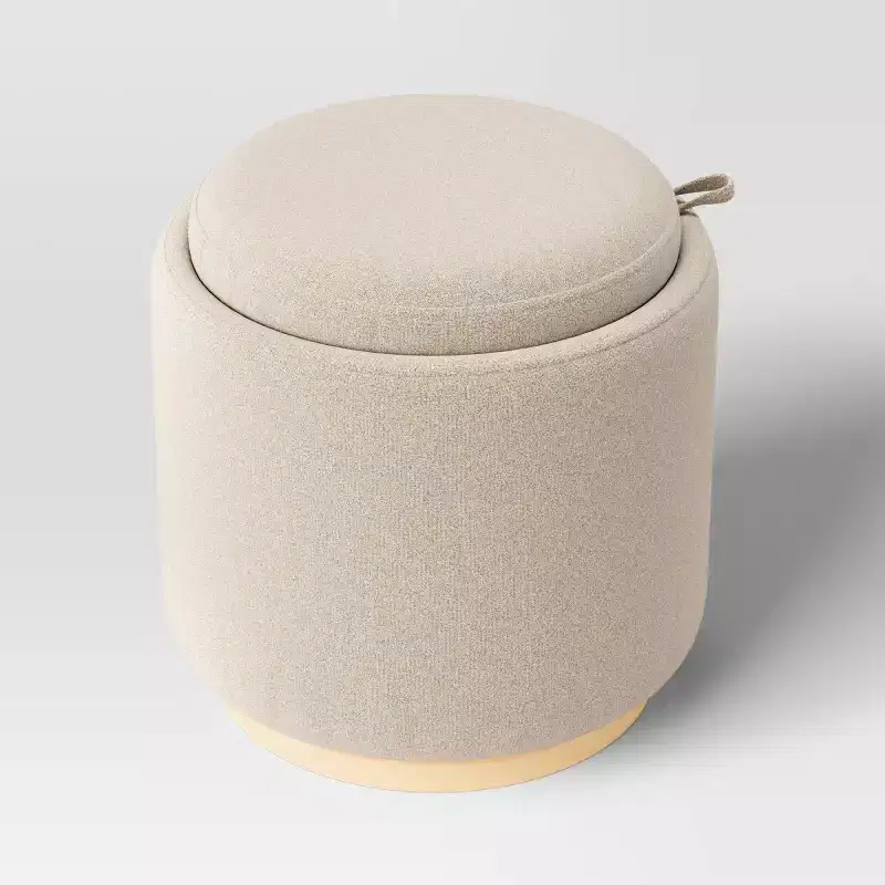Round Upholstered Storage Ottoman - Room Essentials