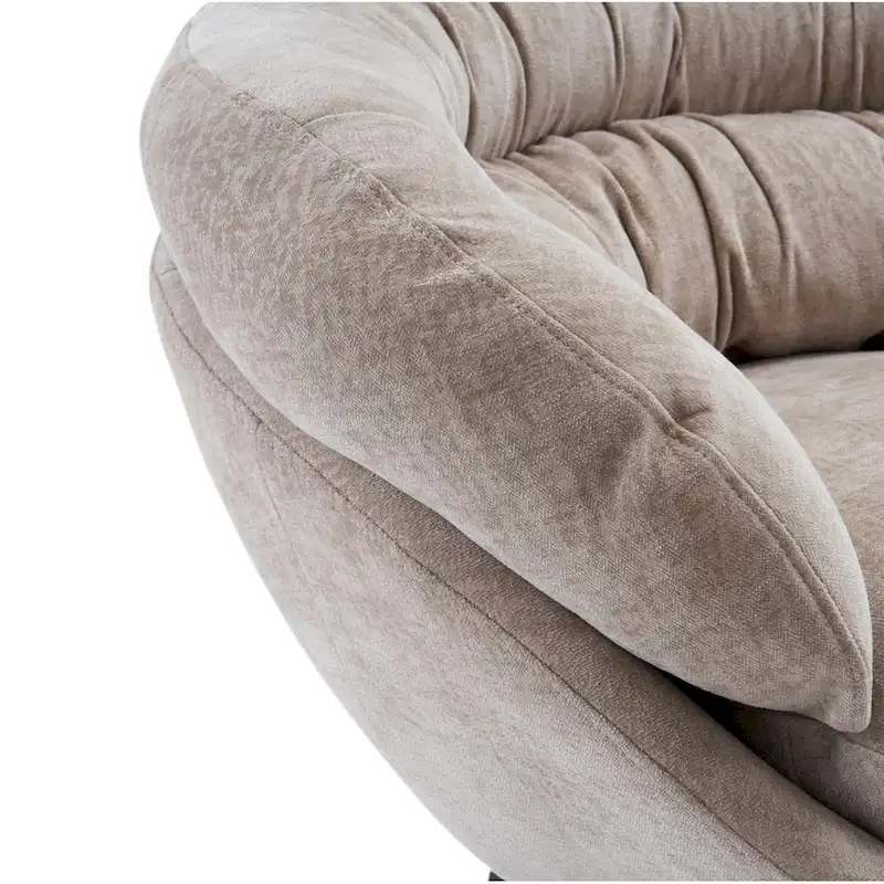 Chenille Upholstered Swivel Club Chair