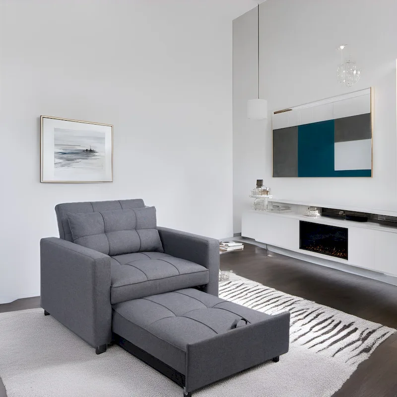 3-in-1 Convertible Recliner Chair Bed with Foldable Lounge