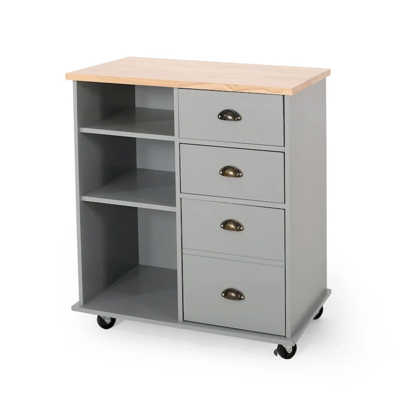 Provence Contemporary Kitchen Cart with Wheels by  - 31.50 W x 17.75 D x 34.50 H