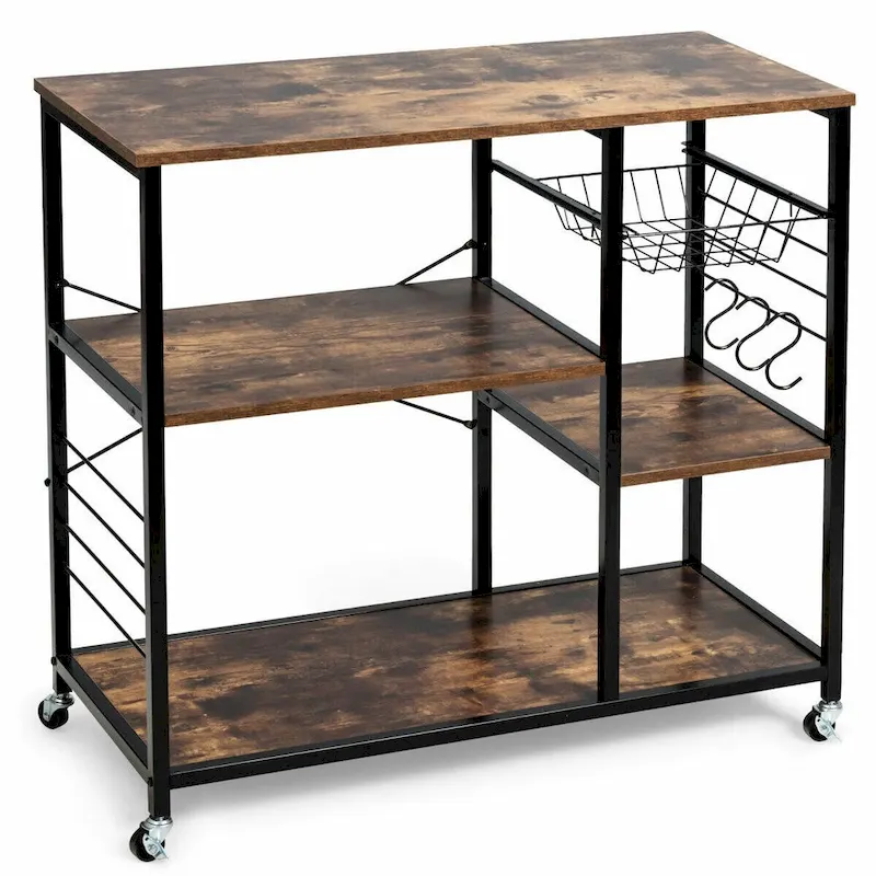 Rolling Industrial Kitchen Bakers Storage Shelf