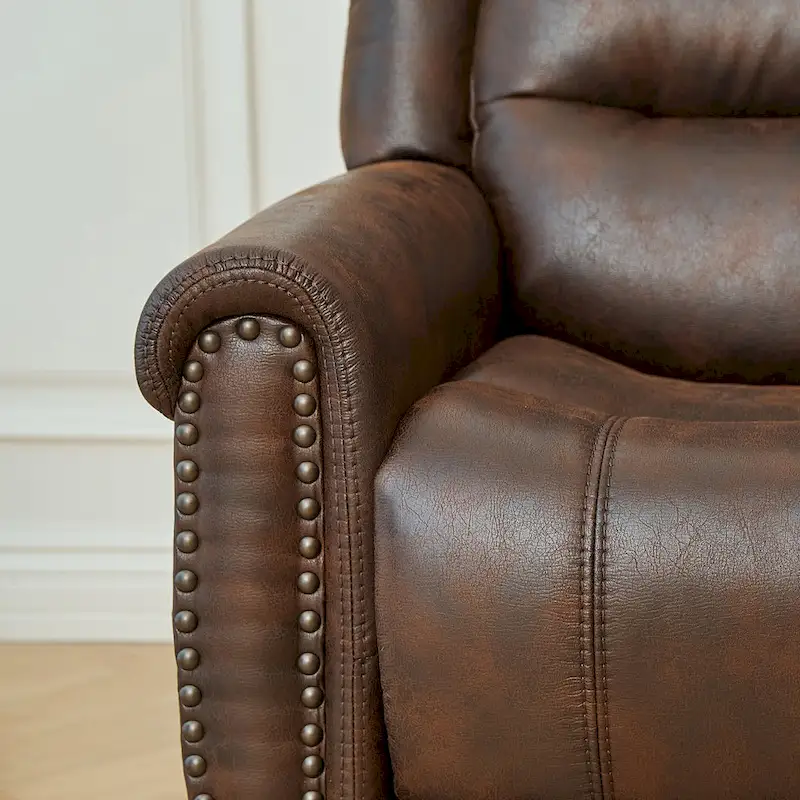 Power Sofa Loveseat Recliner Adjustable Headrest High Back Nailhead