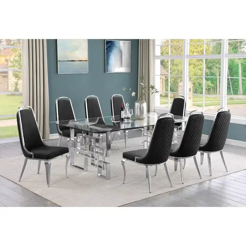 Best Quality Furniture Big Glass Table Dining Sets